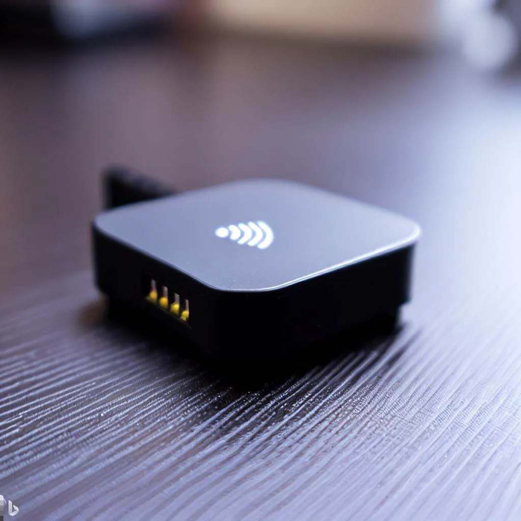 A black small wlan controller device on the table